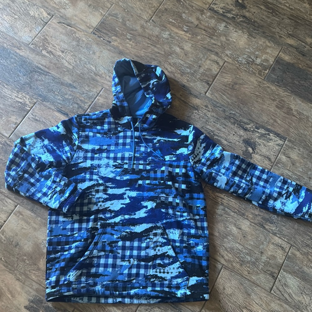 Adidas men’s hoodie blue print.